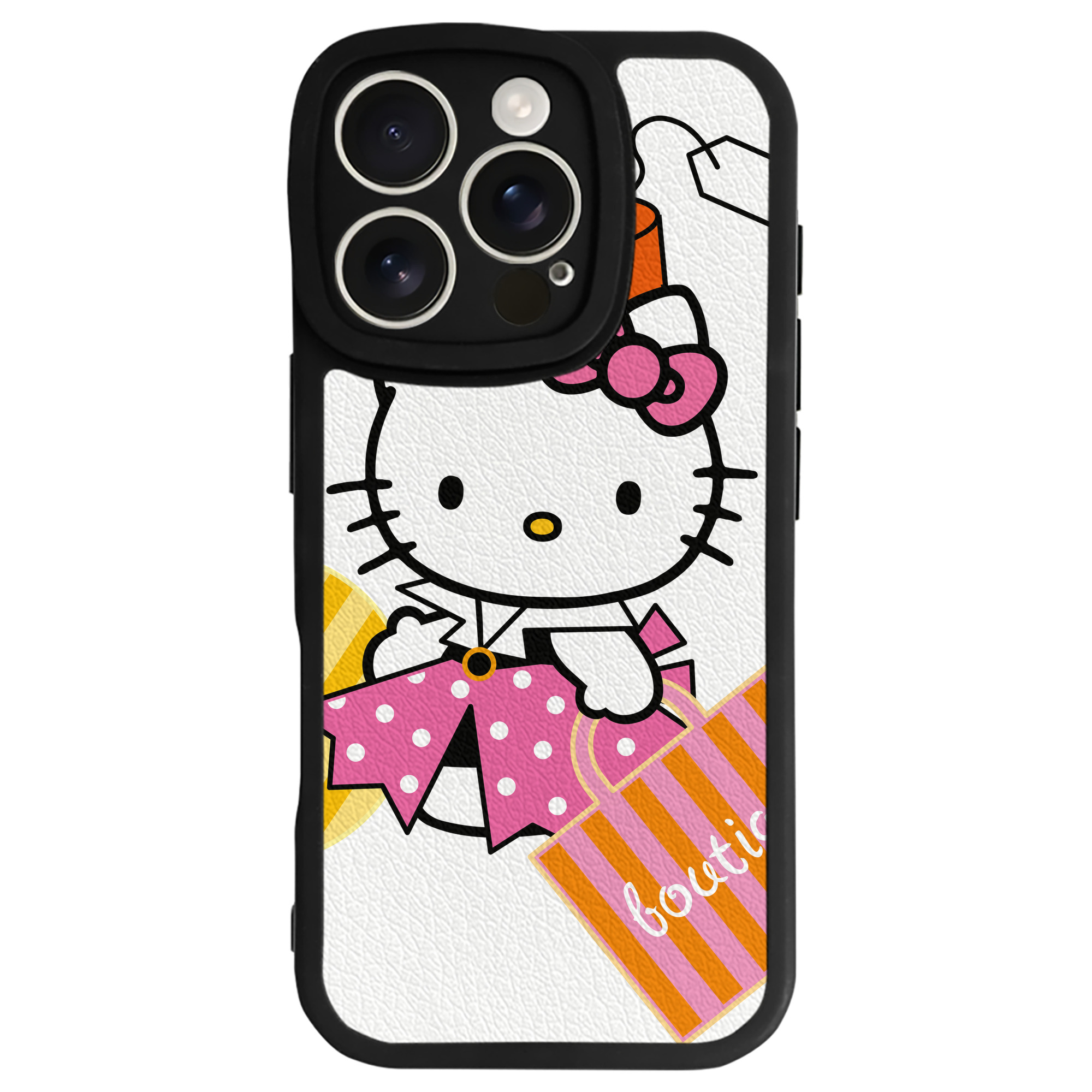 （画像用） Hello Kitty ハローキティ 【iPhone 16シリーズ対応】シリコンスマホケース（レザー調） 材質：シリコン